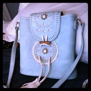 Soft blue western bag